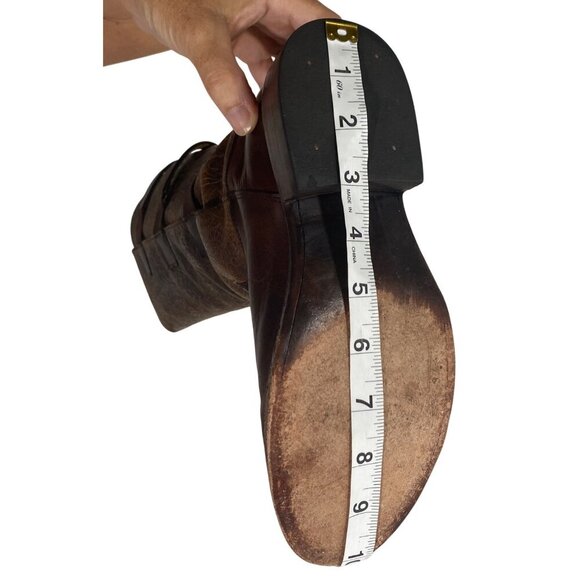 J.B. Dillion tooled Leather tall riding boots buckle shaft steampunk women’s 7 - Picture 13 of 14